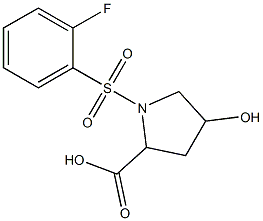 1-[(2-fluorophenyl)sulfonyl]-4-hydroxypyrrolidine-2-carboxylic acid Structure