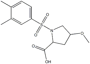 1-[(3,4-dimethylbenzene)sulfonyl]-4-methoxypyrrolidine-2-carboxylic acid 구조식 이미지