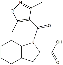 1-[(3,5-dimethyl-1,2-oxazol-4-yl)carbonyl]-octahydro-1H-indole-2-carboxylic acid Structure