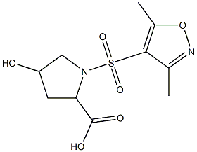 1-[(3,5-dimethyl-1,2-oxazole-4-)sulfonyl]-4-hydroxypyrrolidine-2-carboxylic acid 구조식 이미지