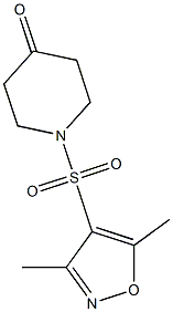 1-[(3,5-dimethyl-1,2-oxazole-4-)sulfonyl]piperidin-4-one 구조식 이미지
