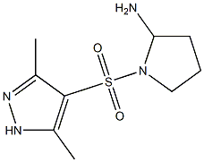 1-[(3,5-dimethyl-1H-pyrazole-4-)sulfonyl]pyrrolidin-2-amine Structure