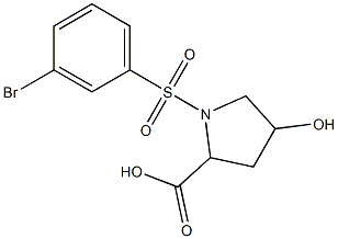 1-[(3-bromobenzene)sulfonyl]-4-hydroxypyrrolidine-2-carboxylic acid 구조식 이미지