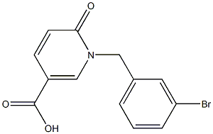 1-[(3-bromophenyl)methyl]-6-oxo-1,6-dihydropyridine-3-carboxylic acid 구조식 이미지