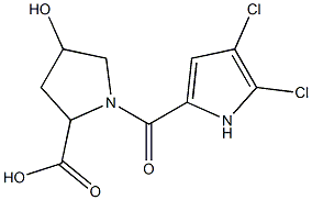 1-[(4,5-dichloro-1H-pyrrol-2-yl)carbonyl]-4-hydroxypyrrolidine-2-carboxylic acid Structure