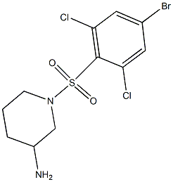1-[(4-bromo-2,6-dichlorobenzene)sulfonyl]piperidin-3-amine Structure