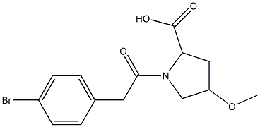 1-[(4-bromophenyl)acetyl]-4-methoxypyrrolidine-2-carboxylic acid Structure