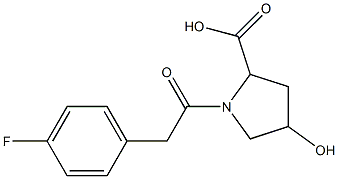 1-[(4-fluorophenyl)acetyl]-4-hydroxypyrrolidine-2-carboxylic acid Structure