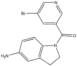 1-[(5-bromopyridin-3-yl)carbonyl]-2,3-dihydro-1H-indol-5-amine 구조식 이미지