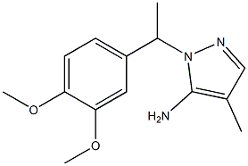 1-[1-(3,4-dimethoxyphenyl)ethyl]-4-methyl-1H-pyrazol-5-amine 구조식 이미지