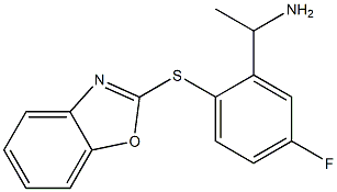 1-[2-(1,3-benzoxazol-2-ylsulfanyl)-5-fluorophenyl]ethan-1-amine Structure