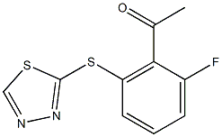 1-[2-fluoro-6-(1,3,4-thiadiazol-2-ylsulfanyl)phenyl]ethan-1-one 구조식 이미지