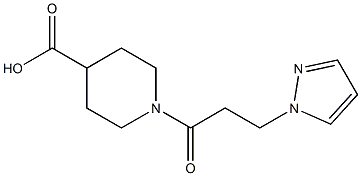 1-[3-(1H-pyrazol-1-yl)propanoyl]piperidine-4-carboxylic acid 구조식 이미지