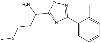 1-[3-(2-methylphenyl)-1,2,4-oxadiazol-5-yl]-3-(methylsulfanyl)propan-1-amine Structure