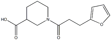 1-[3-(furan-2-yl)propanoyl]piperidine-3-carboxylic acid 구조식 이미지