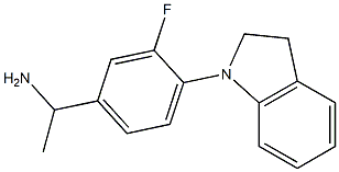 1-[4-(2,3-dihydro-1H-indol-1-yl)-3-fluorophenyl]ethan-1-amine 구조식 이미지