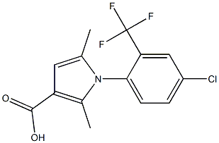 1-[4-chloro-2-(trifluoromethyl)phenyl]-2,5-dimethyl-1H-pyrrole-3-carboxylic acid 구조식 이미지