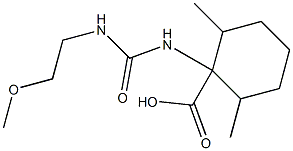 1-{[(2-methoxyethyl)carbamoyl]amino}-2,6-dimethylcyclohexane-1-carboxylic acid 구조식 이미지