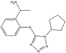 1-{2-[(1-cyclopentyl-1H-1,2,3,4-tetrazol-5-yl)sulfanyl]phenyl}ethan-1-amine Structure