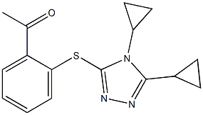 1-{2-[(4,5-dicyclopropyl-4H-1,2,4-triazol-3-yl)sulfanyl]phenyl}ethan-1-one 구조식 이미지