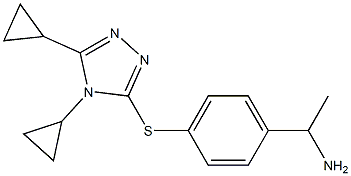 1-{4-[(4,5-dicyclopropyl-4H-1,2,4-triazol-3-yl)sulfanyl]phenyl}ethan-1-amine Structure