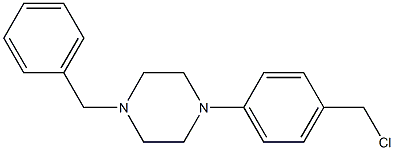 1-benzyl-4-[4-(chloromethyl)phenyl]piperazine Structure