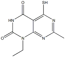 1-ethyl-5-mercapto-7-methylpyrimido[4,5-d]pyrimidine-2,4(1H,3H)-dione Structure