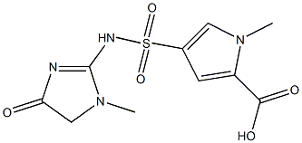 1-methyl-4-[(1-methyl-4-oxo-4,5-dihydro-1H-imidazol-2-yl)sulfamoyl]-1H-pyrrole-2-carboxylic acid Structure