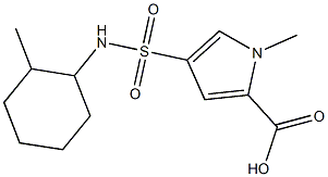 1-methyl-4-{[(2-methylcyclohexyl)amino]sulfonyl}-1H-pyrrole-2-carboxylic acid Structure