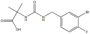 2-({[(3-bromo-4-fluorophenyl)methyl]carbamoyl}amino)-2-methylpropanoic acid 구조식 이미지