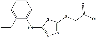 2-({5-[(2-ethylphenyl)amino]-1,3,4-thiadiazol-2-yl}sulfanyl)acetic acid 구조식 이미지