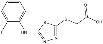 2-({5-[(2-iodophenyl)amino]-1,3,4-thiadiazol-2-yl}sulfanyl)acetic acid 구조식 이미지