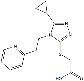 2-({5-cyclopropyl-4-[2-(pyridin-2-yl)ethyl]-4H-1,2,4-triazol-3-yl}sulfanyl)acetic acid 구조식 이미지