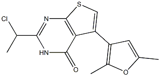 2-(1-chloroethyl)-5-(2,5-dimethylfuran-3-yl)-3H,4H-thieno[2,3-d]pyrimidin-4-one 구조식 이미지