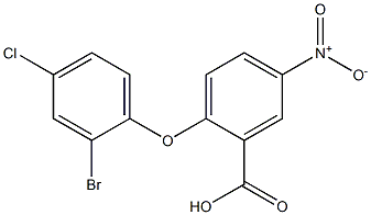 2-(2-bromo-4-chlorophenoxy)-5-nitrobenzoic acid Structure