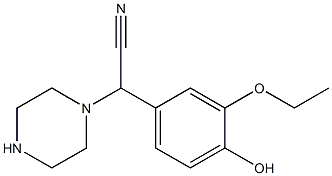 2-(3-ethoxy-4-hydroxyphenyl)-2-(piperazin-1-yl)acetonitrile 구조식 이미지