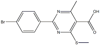 2-(4-bromophenyl)-4-methyl-6-(methylthio)pyrimidine-5-carboxylic acid Structure