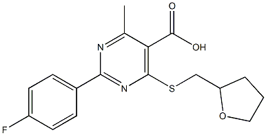 2-(4-fluorophenyl)-4-methyl-6-[(tetrahydrofuran-2-ylmethyl)thio]pyrimidine-5-carboxylic acid 구조식 이미지