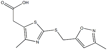 2-(4-methyl-2-{[(3-methyl-1,2-oxazol-5-yl)methyl]sulfanyl}-1,3-thiazol-5-yl)acetic acid 구조식 이미지