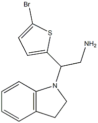 2-(5-bromothiophen-2-yl)-2-(2,3-dihydro-1H-indol-1-yl)ethan-1-amine Structure