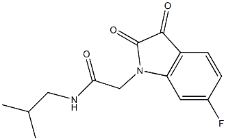2-(6-fluoro-2,3-dioxo-2,3-dihydro-1H-indol-1-yl)-N-(2-methylpropyl)acetamide 구조식 이미지