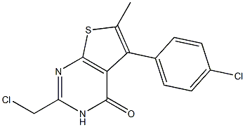 2-(chloromethyl)-5-(4-chlorophenyl)-6-methyl-3H,4H-thieno[2,3-d]pyrimidin-4-one Structure