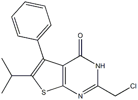 2-(chloromethyl)-5-phenyl-6-(propan-2-yl)-3H,4H-thieno[2,3-d]pyrimidin-4-one 구조식 이미지