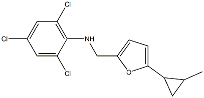 2,4,6-trichloro-N-{[5-(2-methylcyclopropyl)furan-2-yl]methyl}aniline Structure