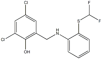 2,4-dichloro-6-[({2-[(difluoromethyl)sulfanyl]phenyl}amino)methyl]phenol Structure