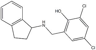 2,4-dichloro-6-[(2,3-dihydro-1H-inden-1-ylamino)methyl]phenol Structure