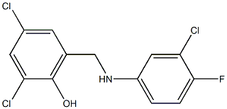 2,4-dichloro-6-{[(3-chloro-4-fluorophenyl)amino]methyl}phenol 구조식 이미지