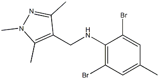 2,6-dibromo-4-methyl-N-[(1,3,5-trimethyl-1H-pyrazol-4-yl)methyl]aniline Structure