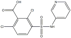 2,6-dichloro-3-(pyridin-3-ylsulfamoyl)benzoic acid 구조식 이미지