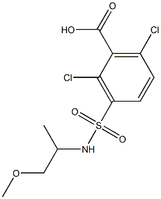 2,6-dichloro-3-[(1-methoxypropan-2-yl)sulfamoyl]benzoic acid 구조식 이미지